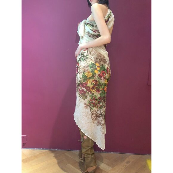 Vtg Jean Paul Gaultier Classique mesh large scarf runway collection floral print - Picture 9 of 13